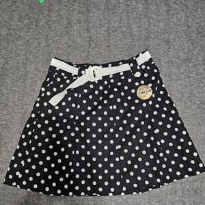 White Stag Vintage Polka Dot Skort Pleated Black White Belted Y2K Size 8